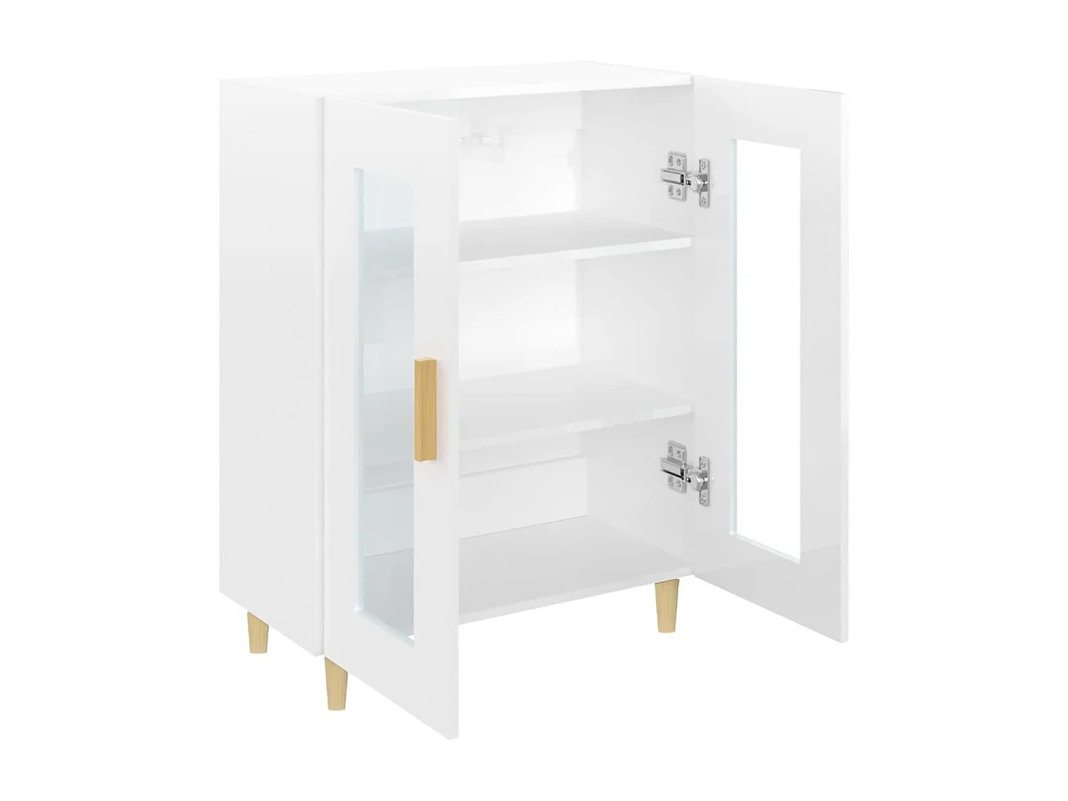 Buffet Blanc brillant 69,5x34x90 cm Bois d'ingénierie