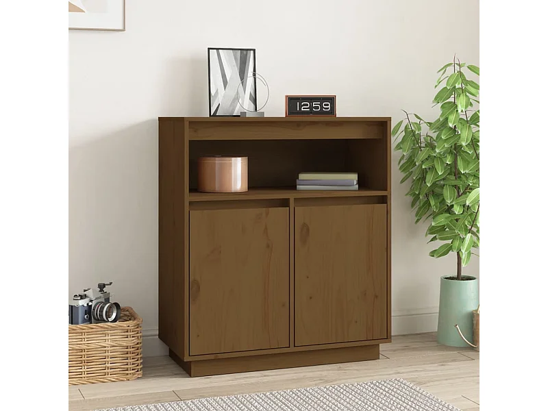 Dressoir 70x34x80 cm massief grenenhout honingbruin