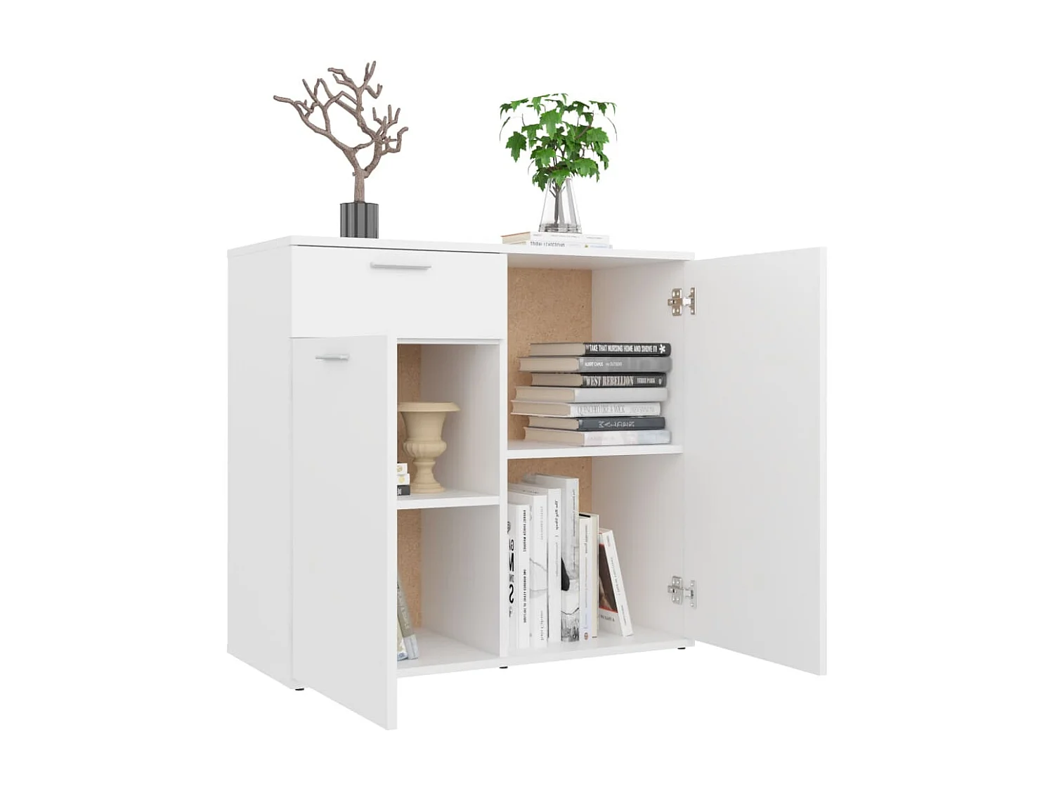 Dressoir 80x36x75 cm bewerkt hout wit