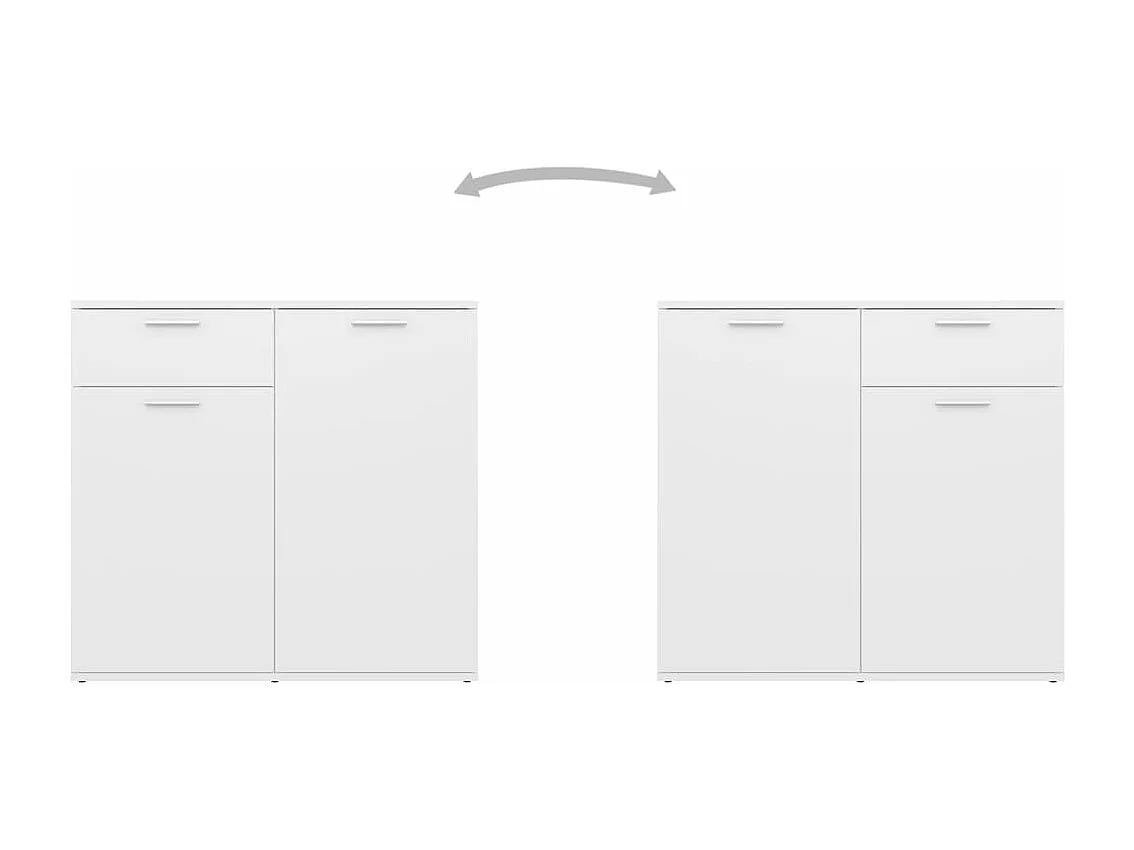 Dressoir 80x36x75 cm bewerkt hout wit