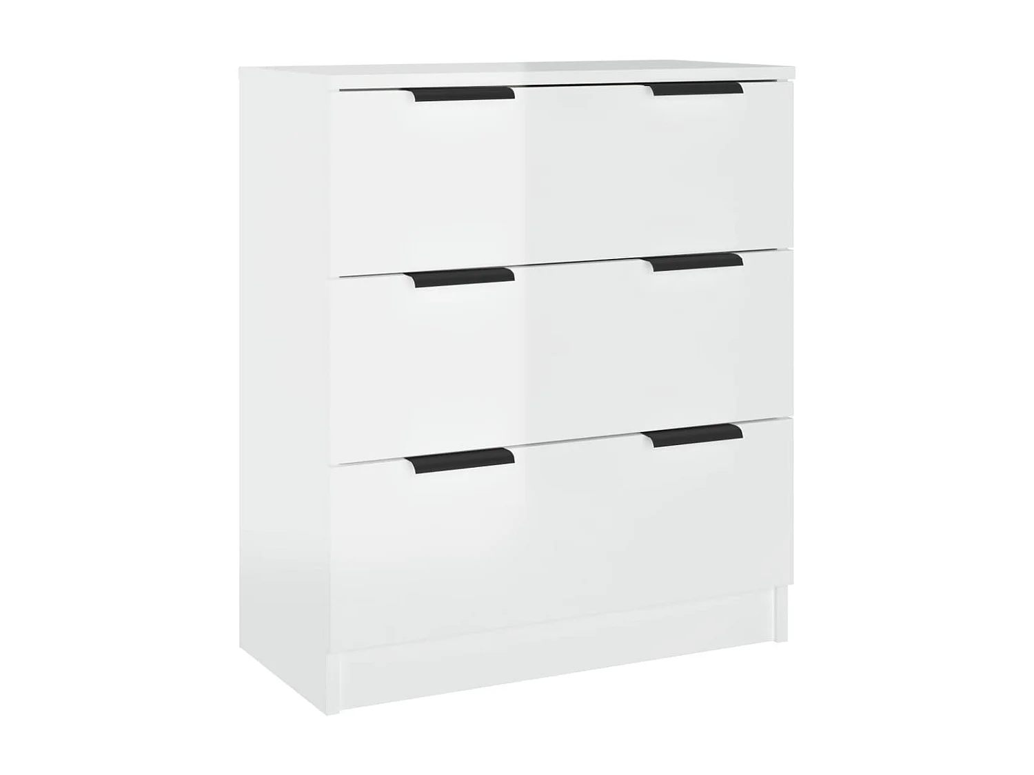 3 pcs aparadores madeira processada branco brilhante