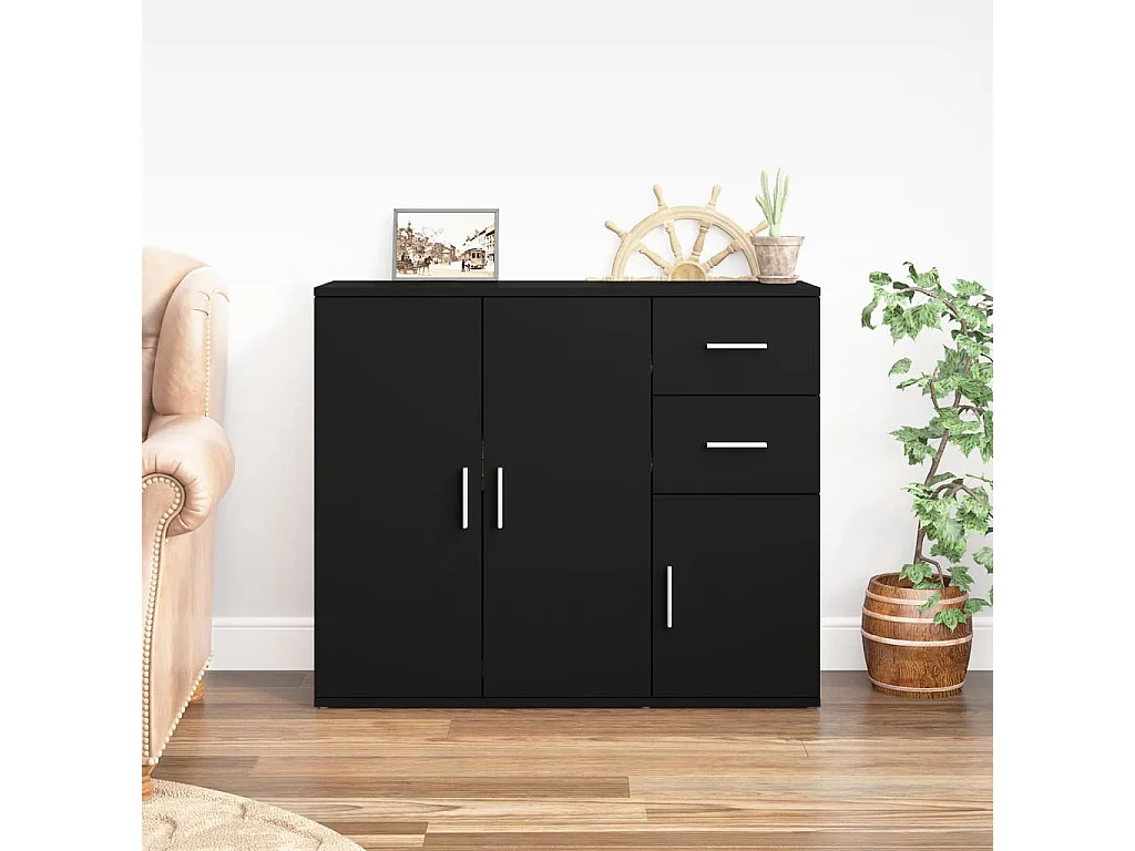 Aparador 91x29,5x75 cm derivados de madeira preto