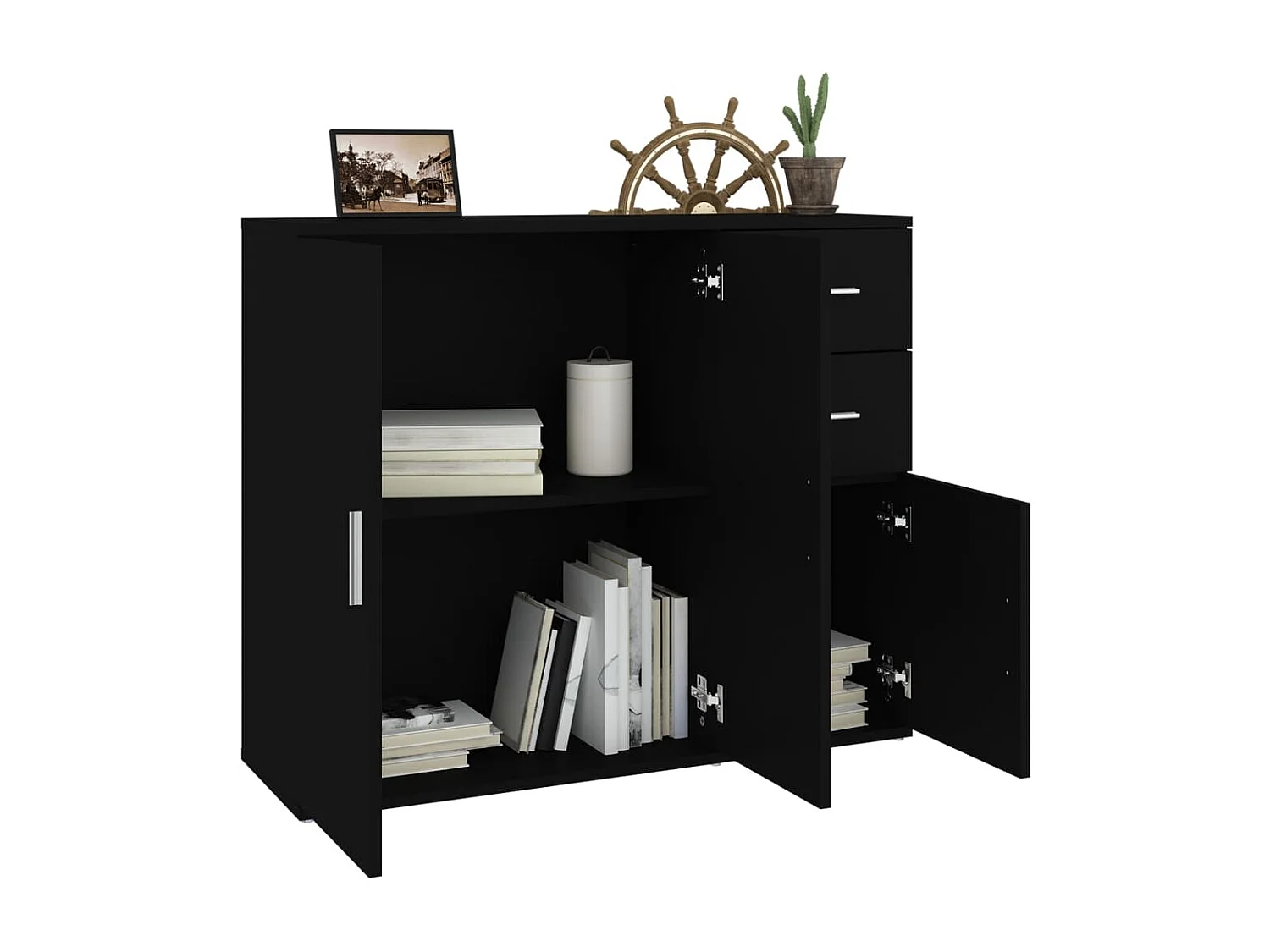 Aparador 91x29,5x75 cm derivados de madeira preto