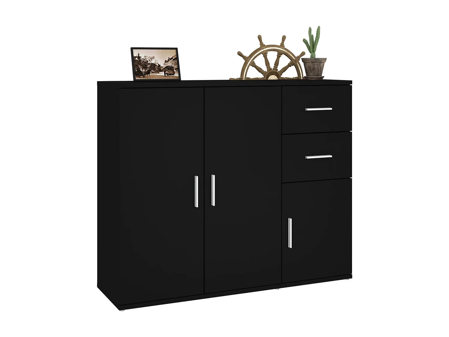 Aparador 91x29,5x75 cm derivados de madeira preto