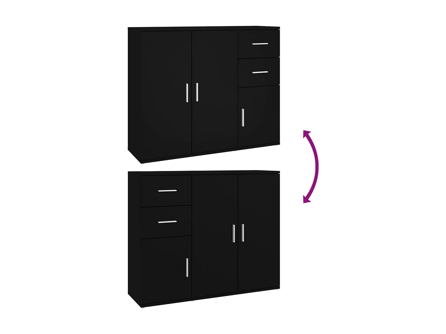 Aparador 91x29,5x75 cm derivados de madeira preto