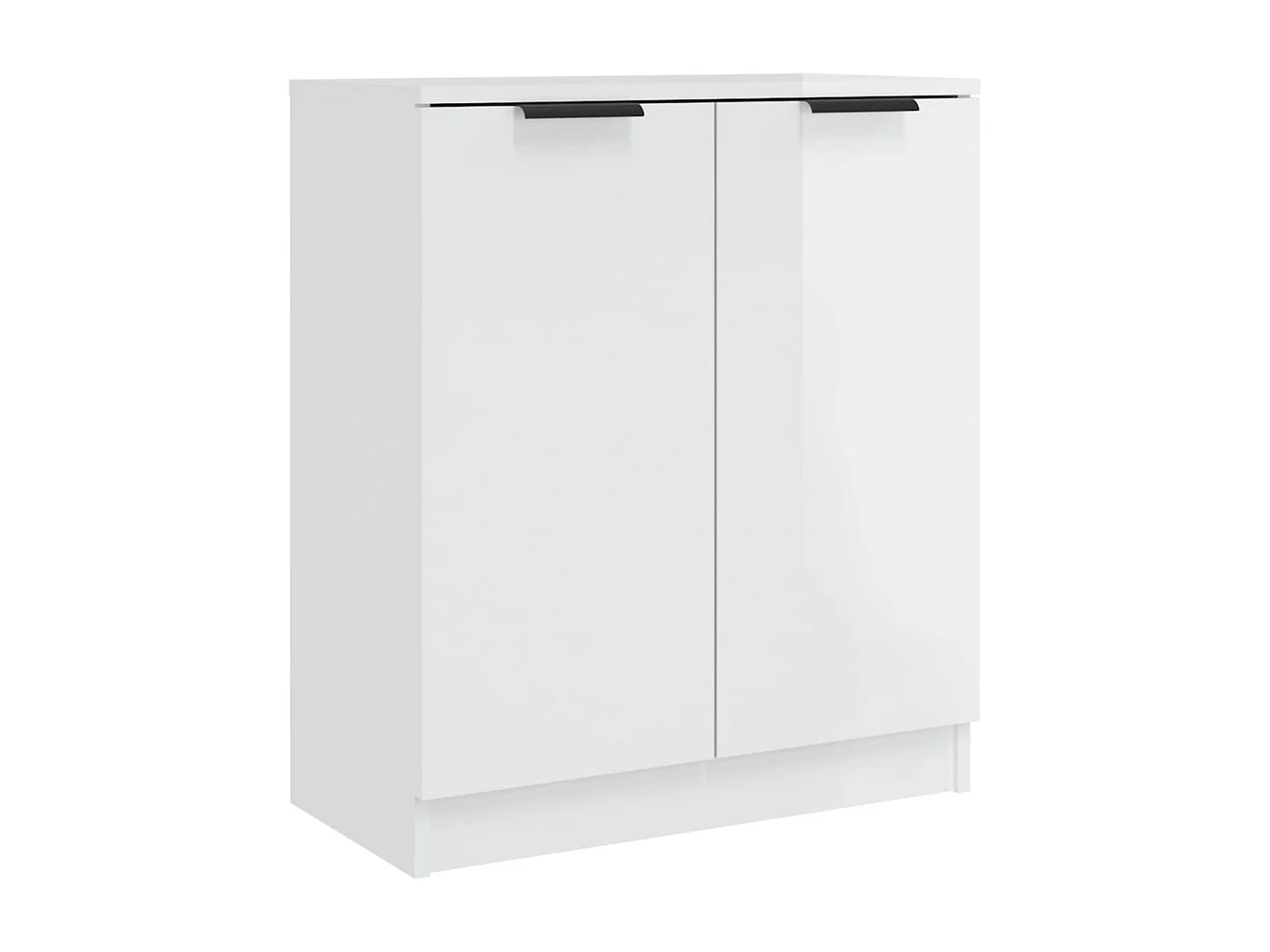 Credenze 3 pz Bianco Lucido in Legno Multistrato