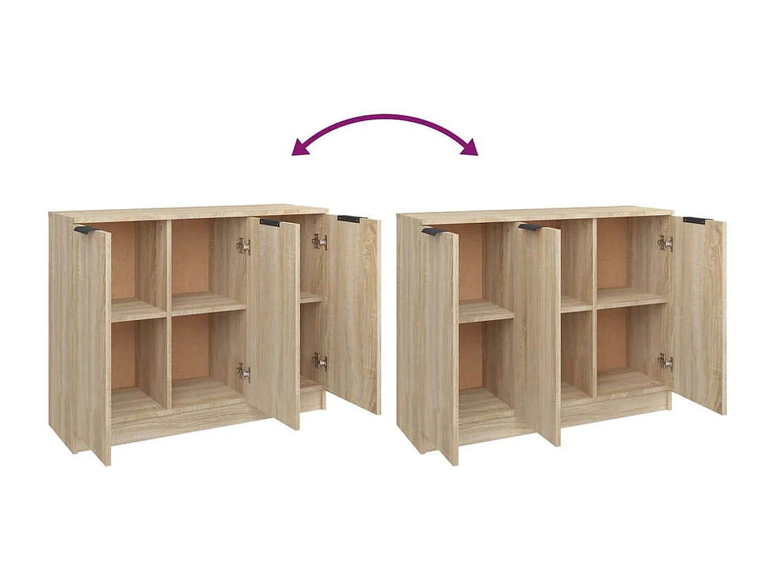 Dressoir 90,5x30x70 cm bewerkt hout sonoma eikenkleurig