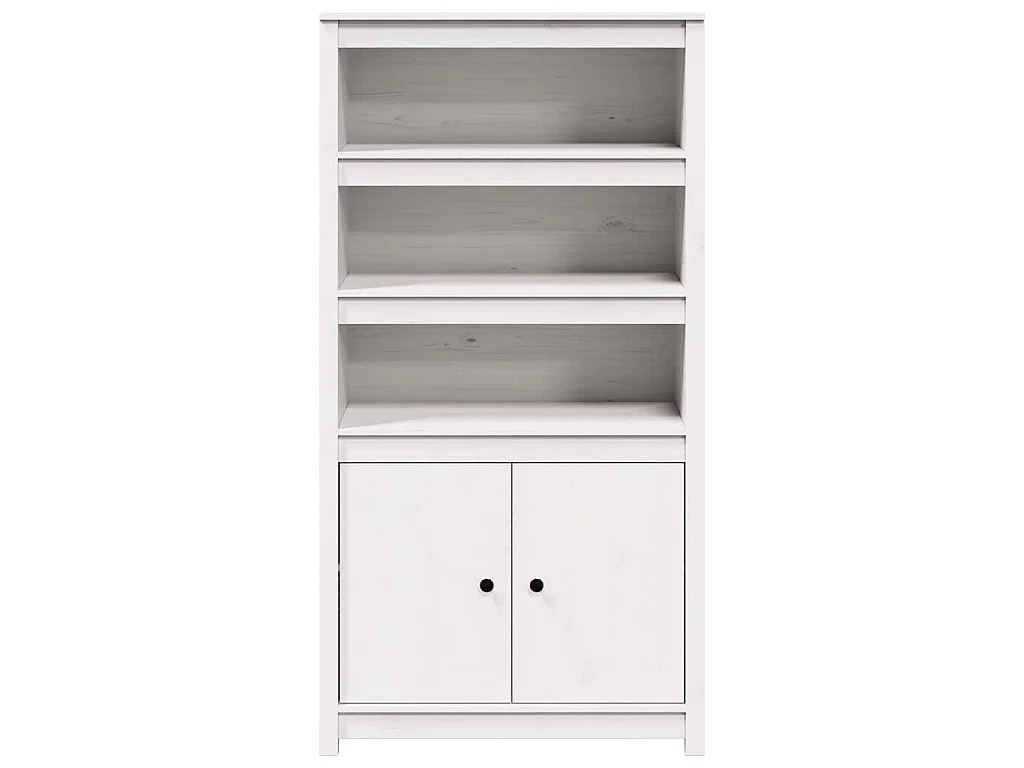 Buffet haut Blanc 80x35x154 cm Bois massif de pin