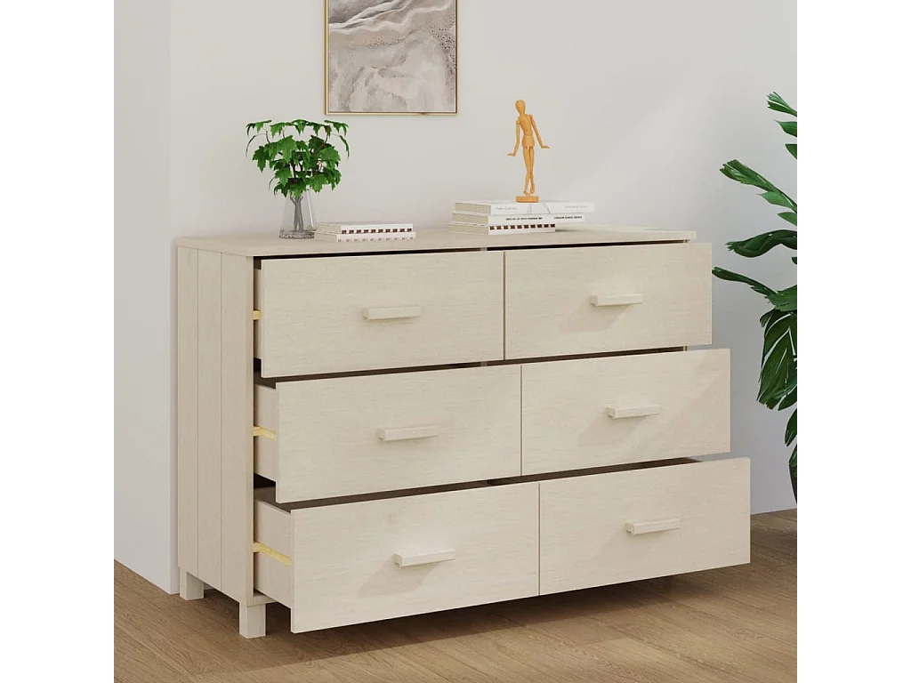 Aparador HAMAR 113x40x80 cm pinho maciço castanho-mel