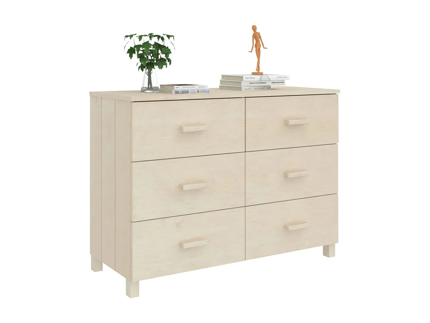 Aparador HAMAR 113x40x80 cm pinho maciço castanho-mel