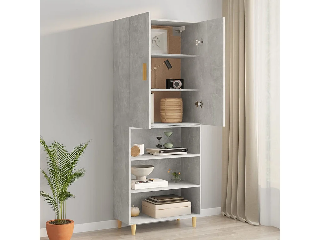 Armoire murale suspendue Gris béton 69,5x34x90 cm