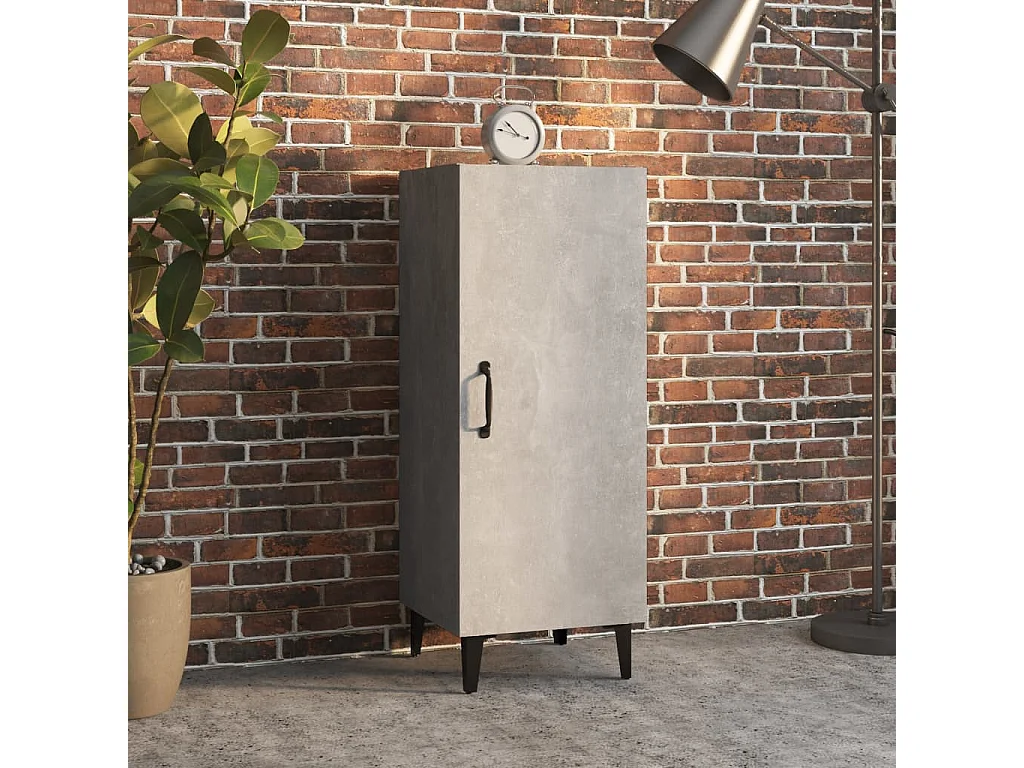 Buffet Gris béton 34,5x34x90 cm Bois d'ingénierie