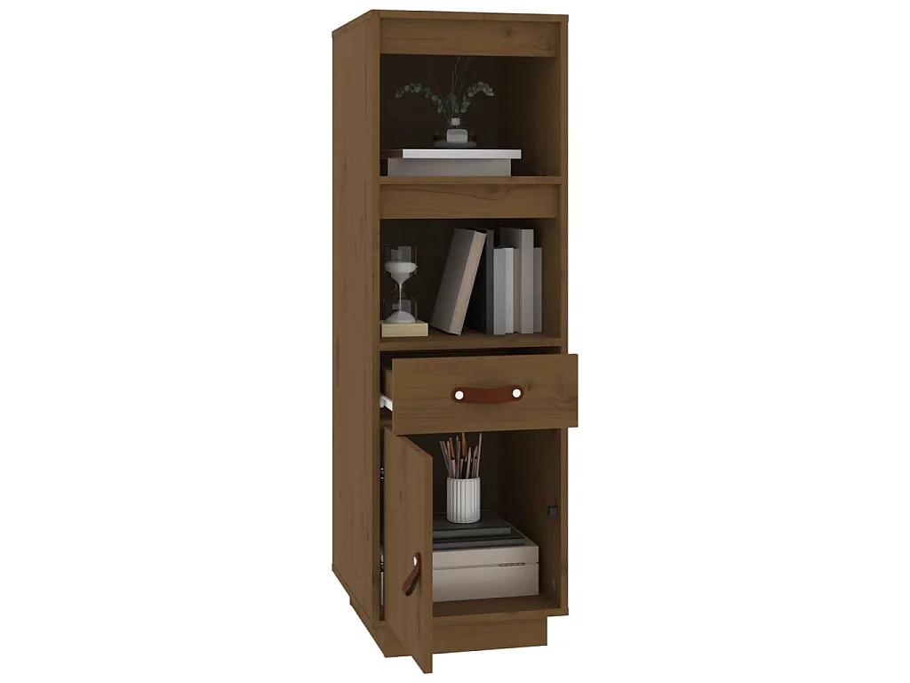 Buffet haut Marron miel 34x40x108,5 cm Bois massif de pin