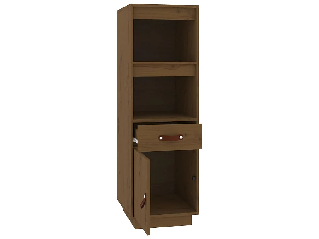 Buffet haut Marron miel 34x40x108,5 cm Bois massif de pin