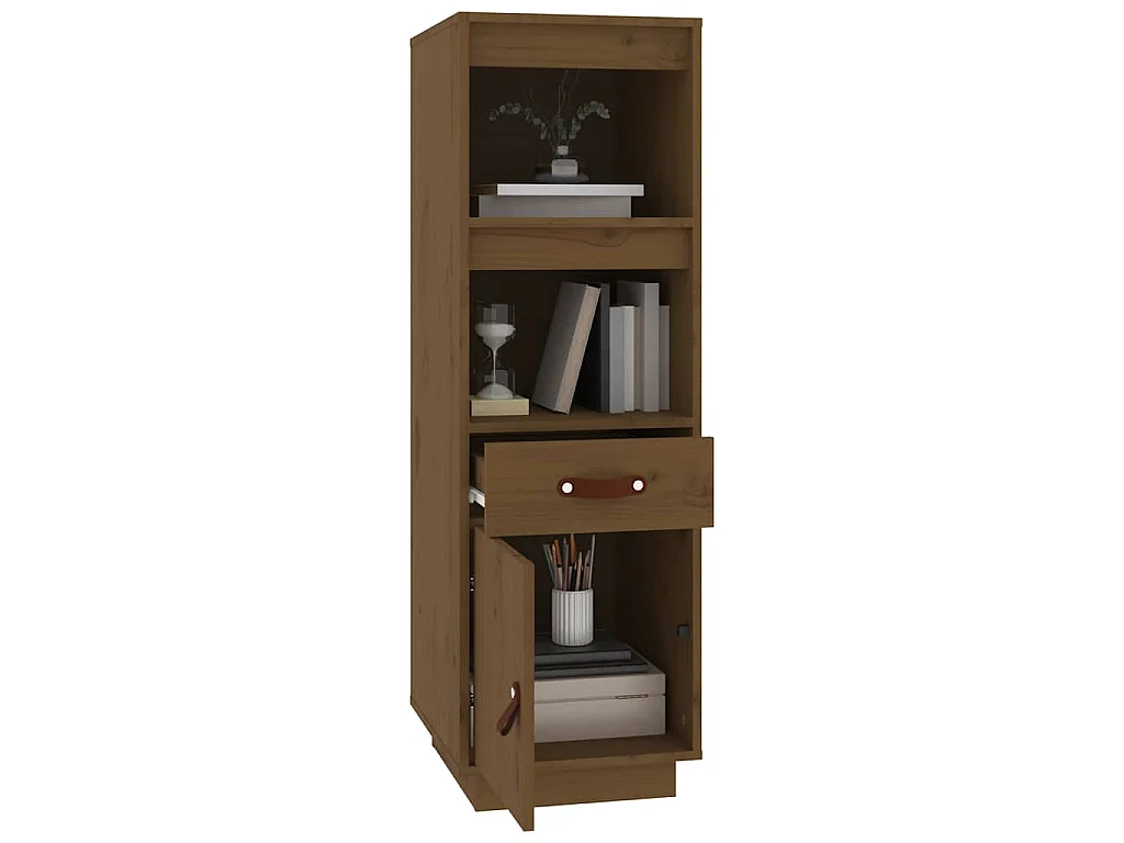 Buffet haut Marron miel 34x40x108,5 cm Bois massif de pin