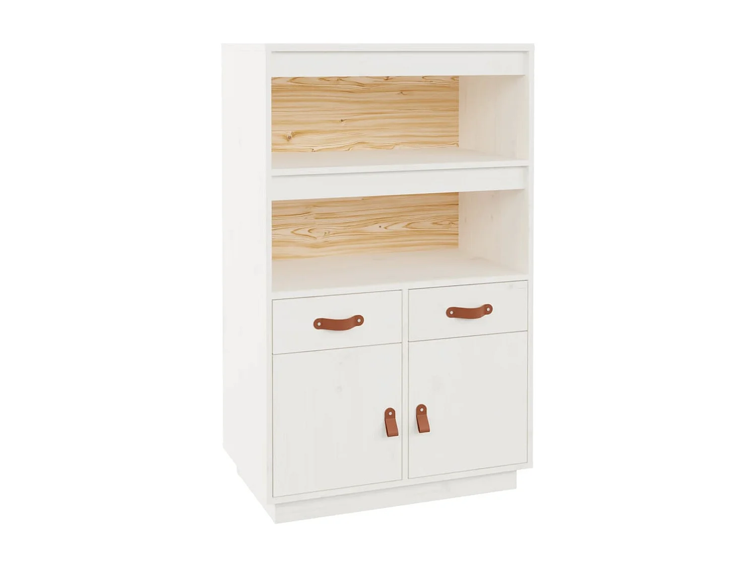 Buffet haut Blanc 67x40x108,5 cm Bois massif de pin