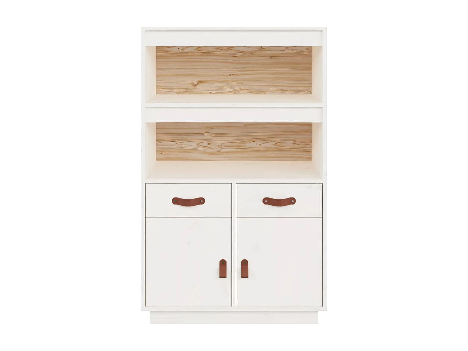 Buffet haut Blanc 67x40x108,5 cm Bois massif de pin