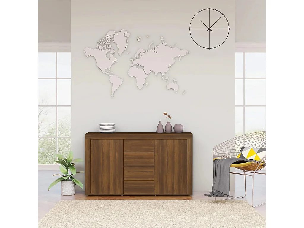 Sideboard Braun Eichen-Optik 120x36x69 cm Holzwerkstoff