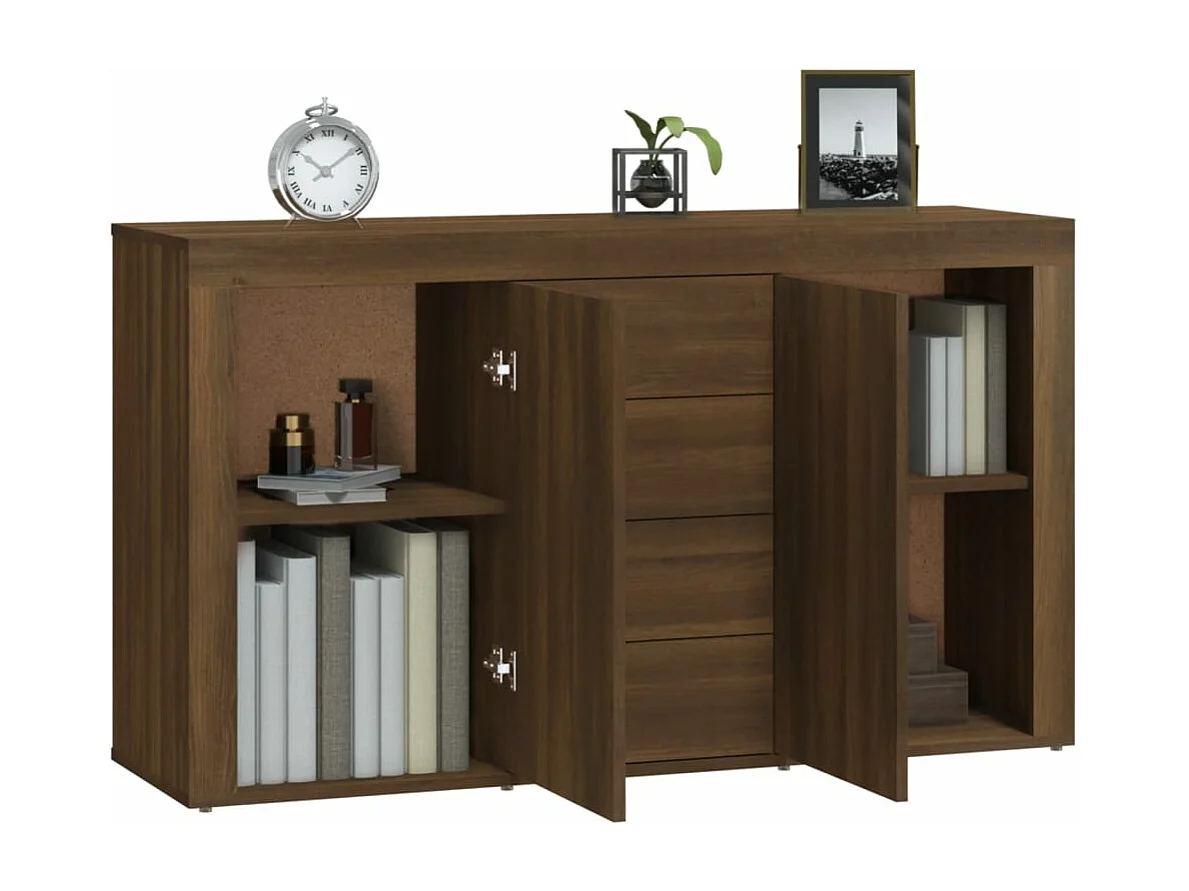 Sideboard Braun Eichen-Optik 120x36x69 cm Holzwerkstoff