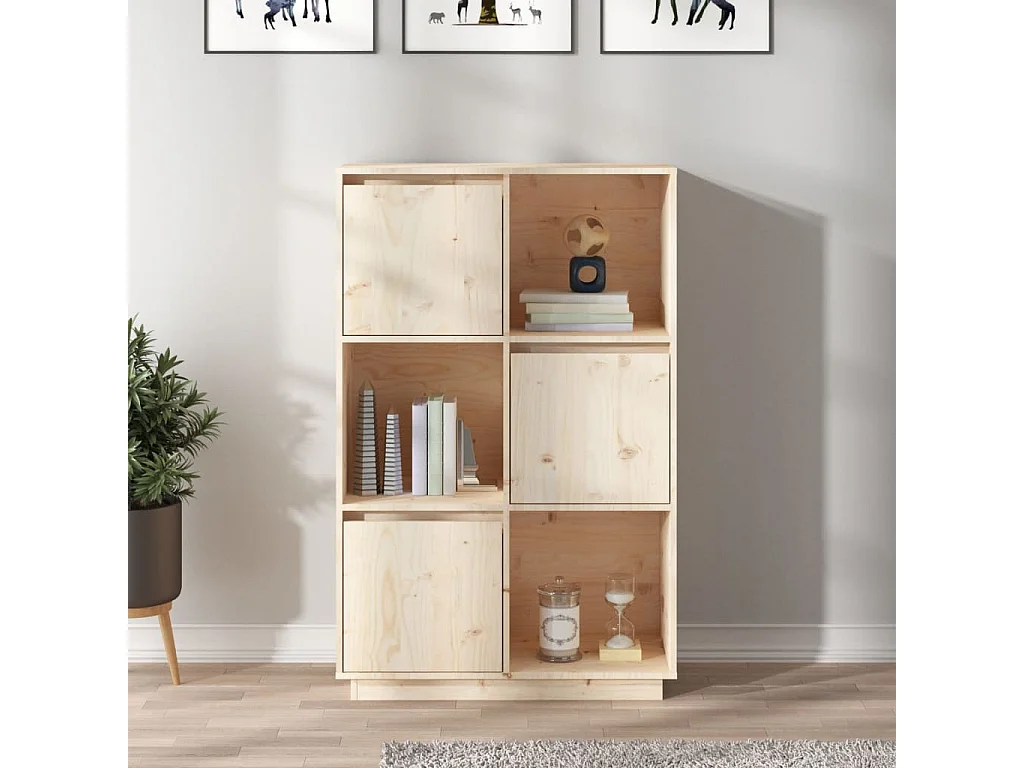 Highboard 74x35x117 cm Massivholz Kiefer