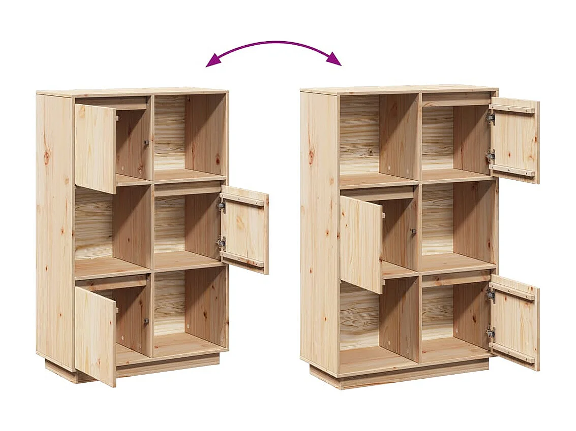 Credenza 74x35x117 cm in Legno Massello di Pino