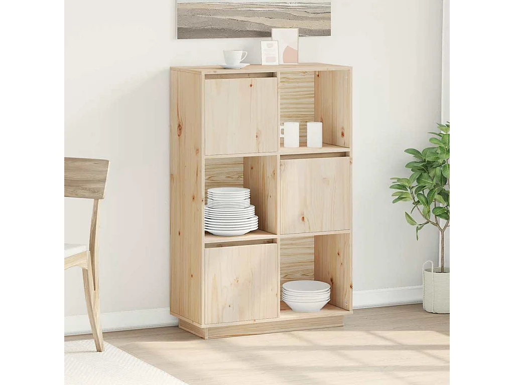 Buffet haut 74x35x117 cm Bois massif de pin