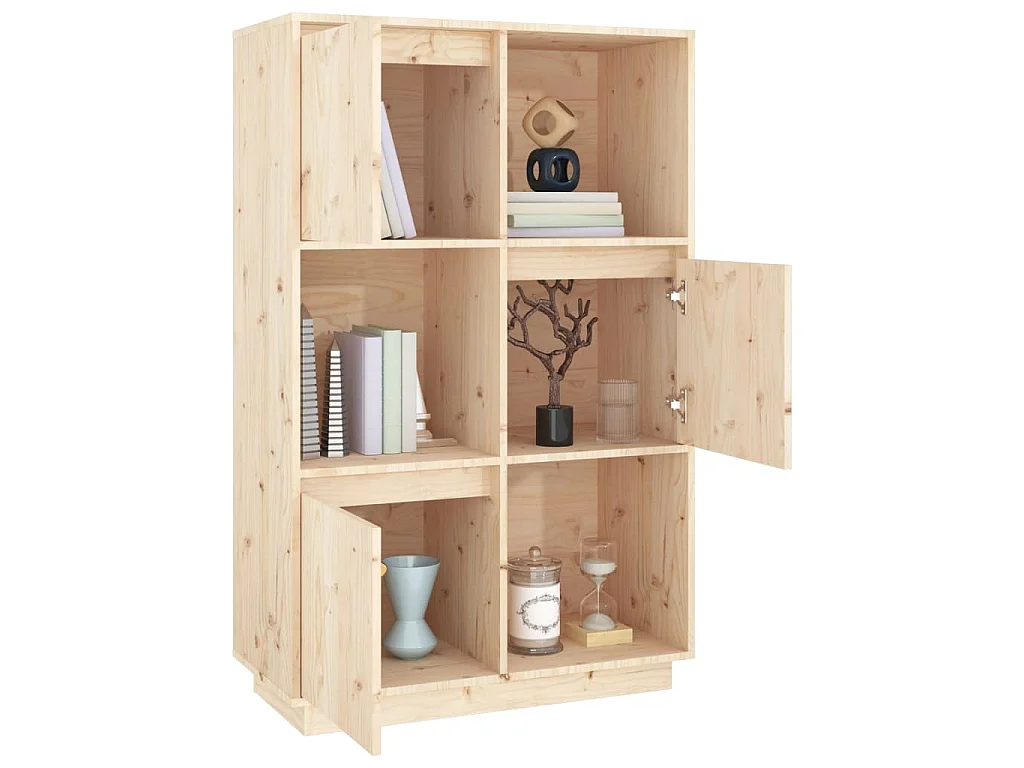Buffet haut 74x35x117 cm Bois massif de pin