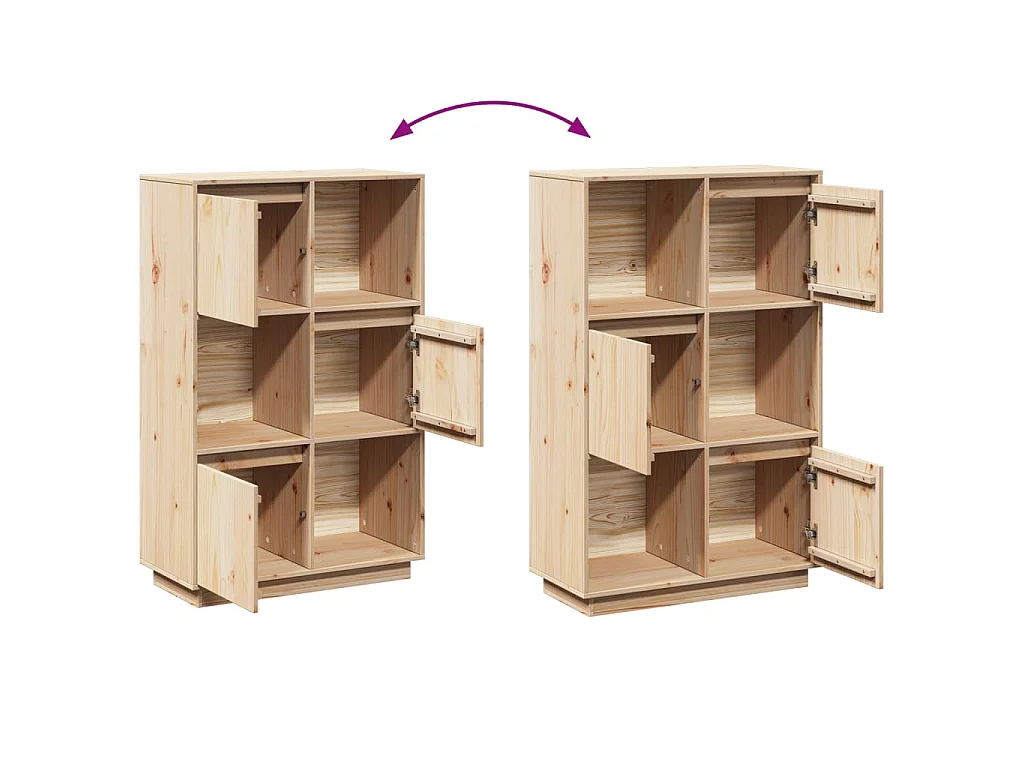 Buffet haut 74x35x117 cm Bois massif de pin