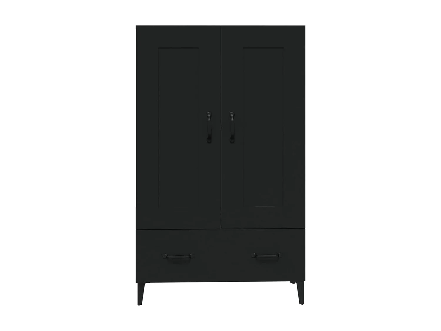 Buffet haut noir 70x31x115 cm bois d'ingénierie