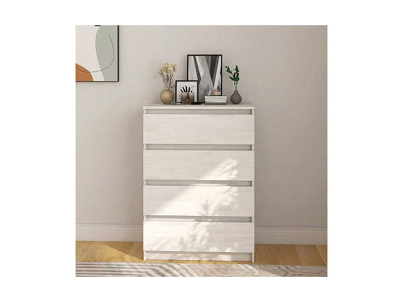 Armoire d'appoint Blanc 60x36x84 cm Bois de pin massif