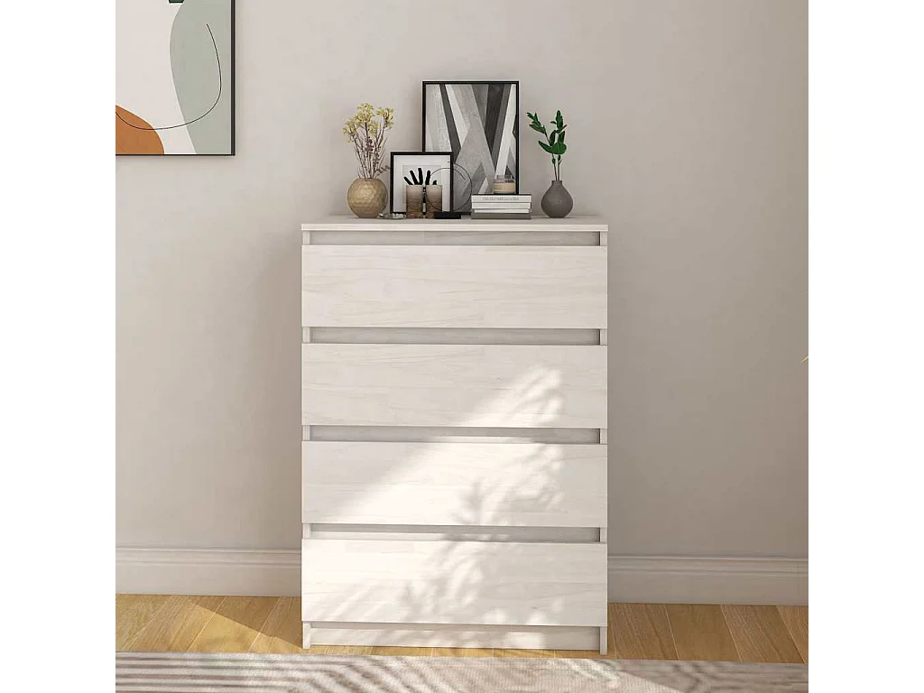 Armoire d'appoint Blanc 60x36x84 cm Bois de pin massif