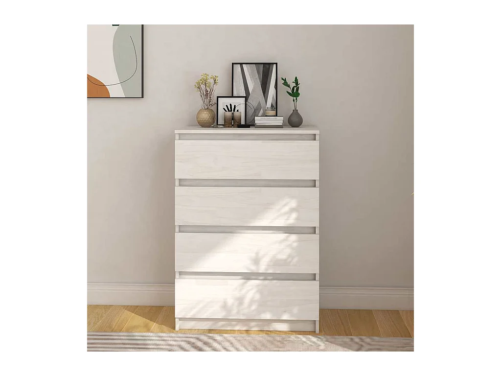 Armoire d'appoint Blanc 60x36x84 cm Bois de pin massif