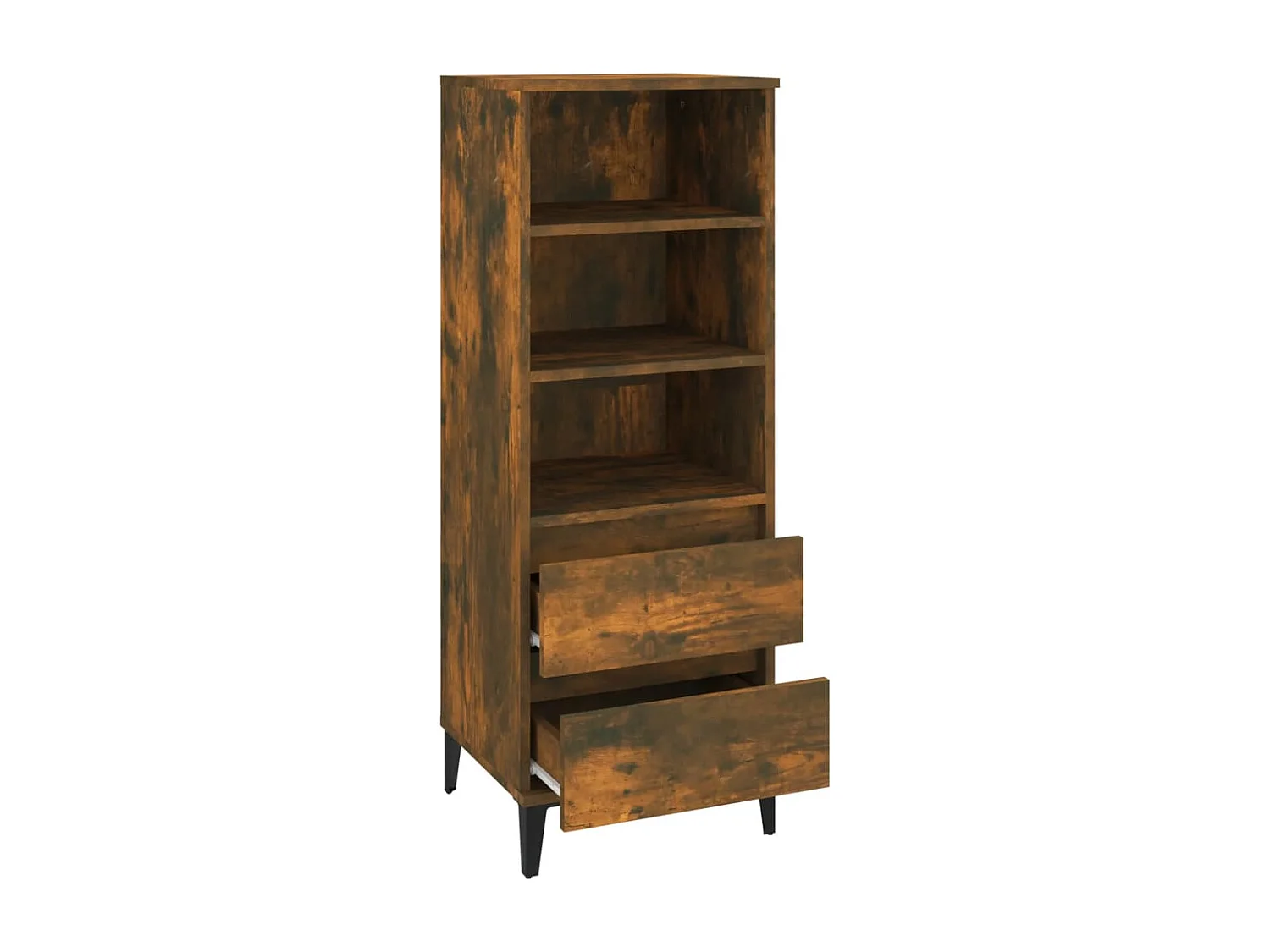 Buffet haut Chêne fumé 40x36x110 cm Bois d'ingénierie