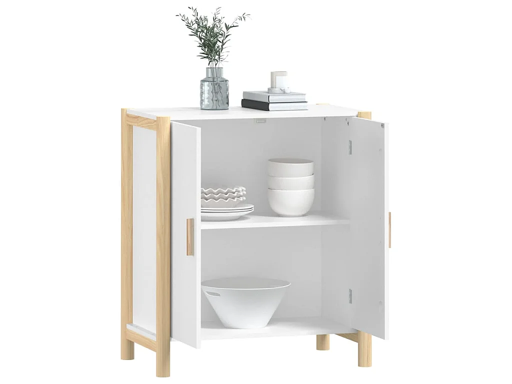 Buffet Blanc 62x38x70 cm Bois d'ingénierie
