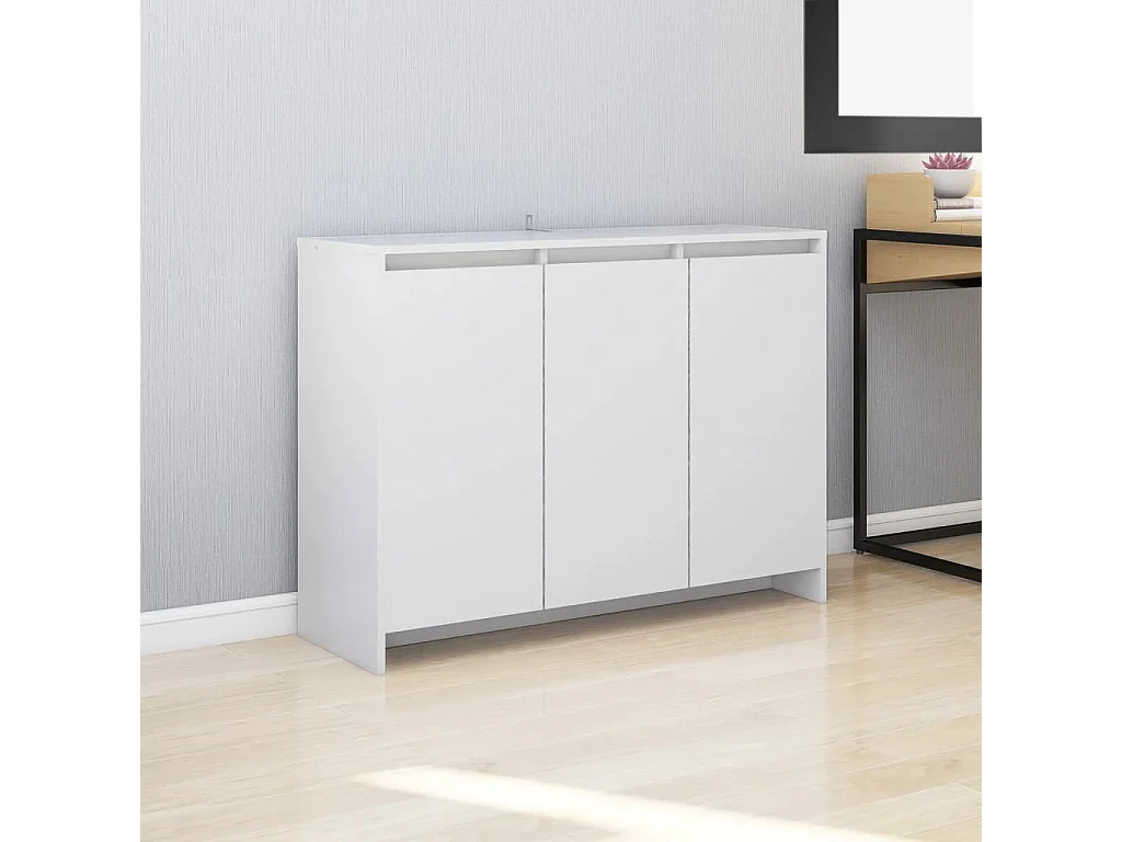 Buffet Blanc 102x33x75 cm Bois d'ingénierie