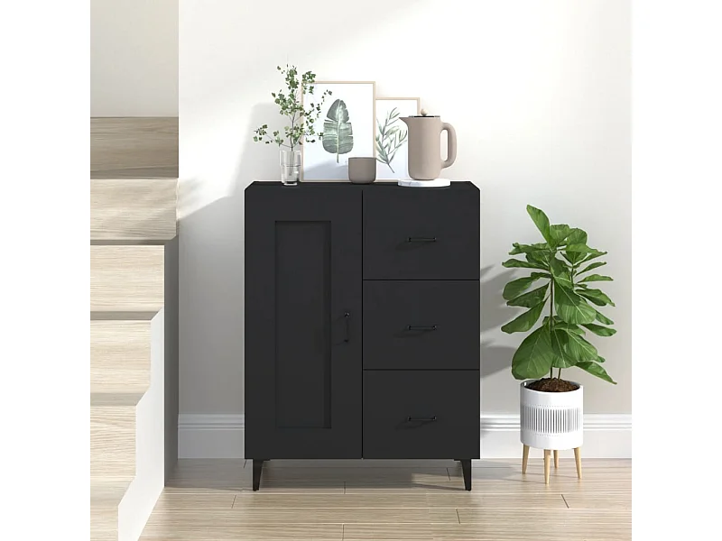 Dressoir 69,5x34x90 cm bewerkt hout zwart