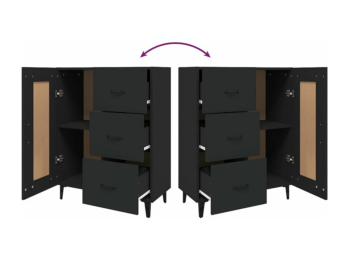 Sideboard Schwarz 69,5x34x90 cm Holzwerkstoff