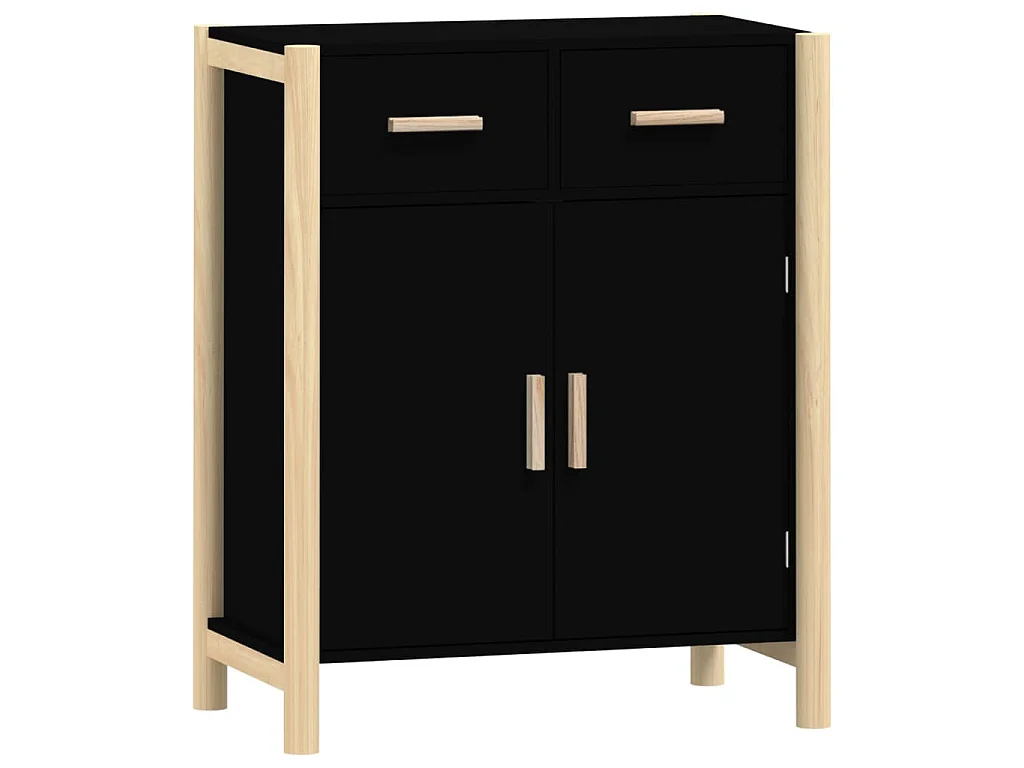 Buffet Noir 62x38x75 cm Bois d'ingénierie