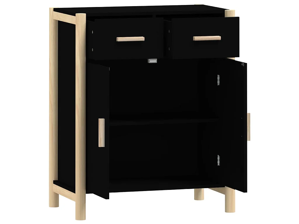 Buffet Noir 62x38x75 cm Bois d'ingénierie