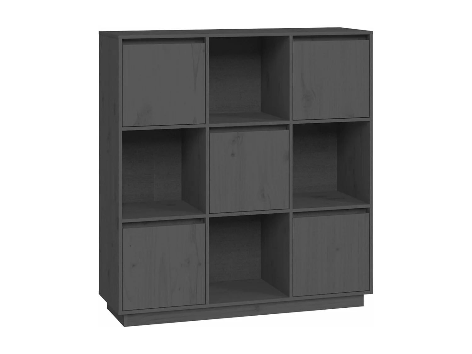 Highboard Grau 110,5x35x117 cm Massivholz Kiefer