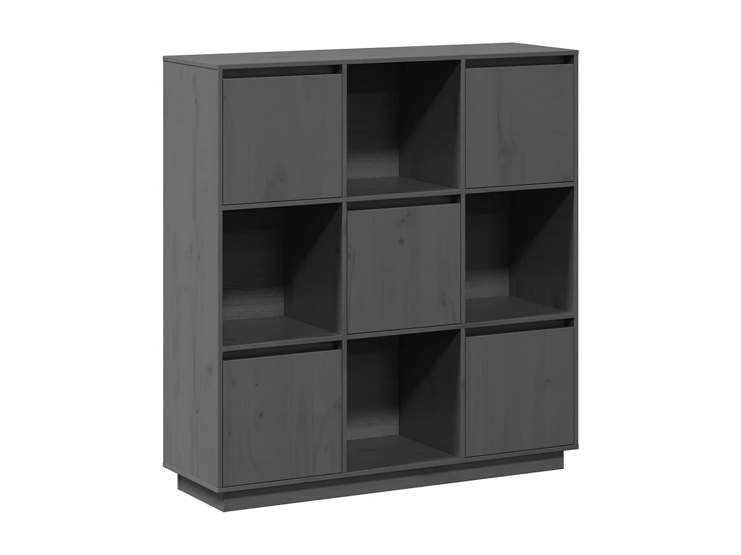 Credenza Grigia 110,5x35x117 cm in Legno Massello di Pino