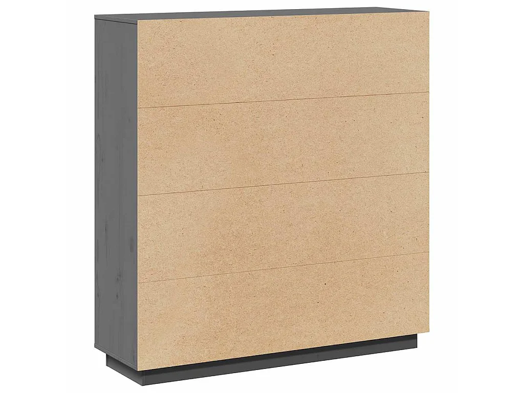 Hoge kast 110,5x35x117 cm massief grenenhout grijs