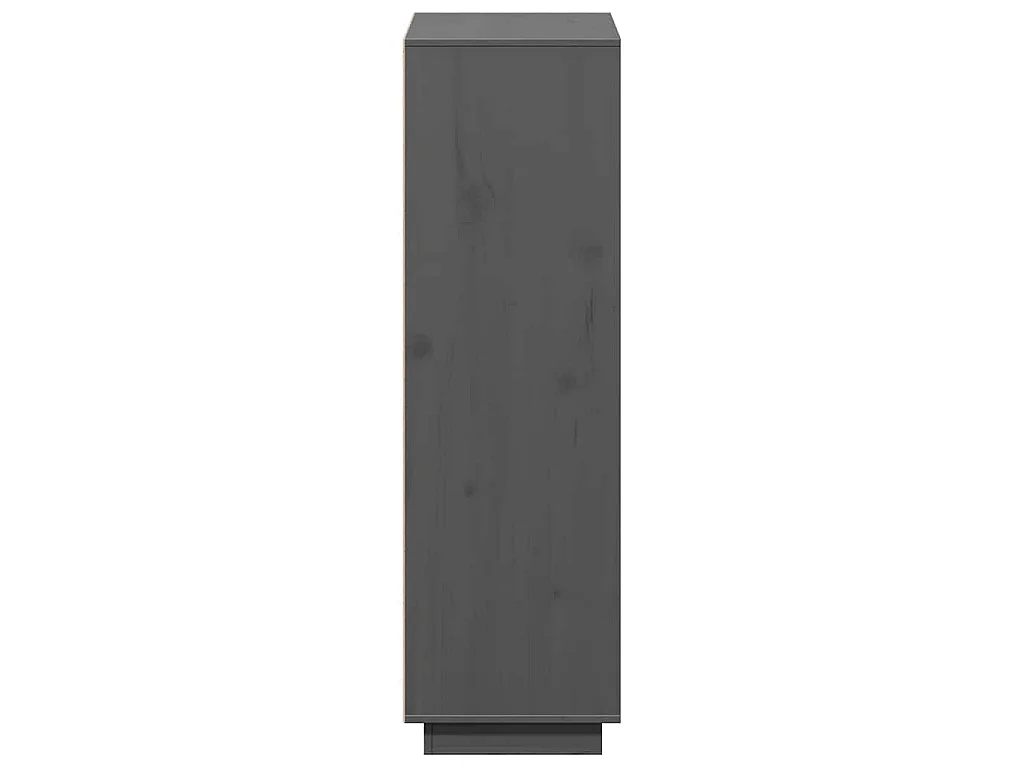 Hoge kast 110,5x35x117 cm massief grenenhout grijs