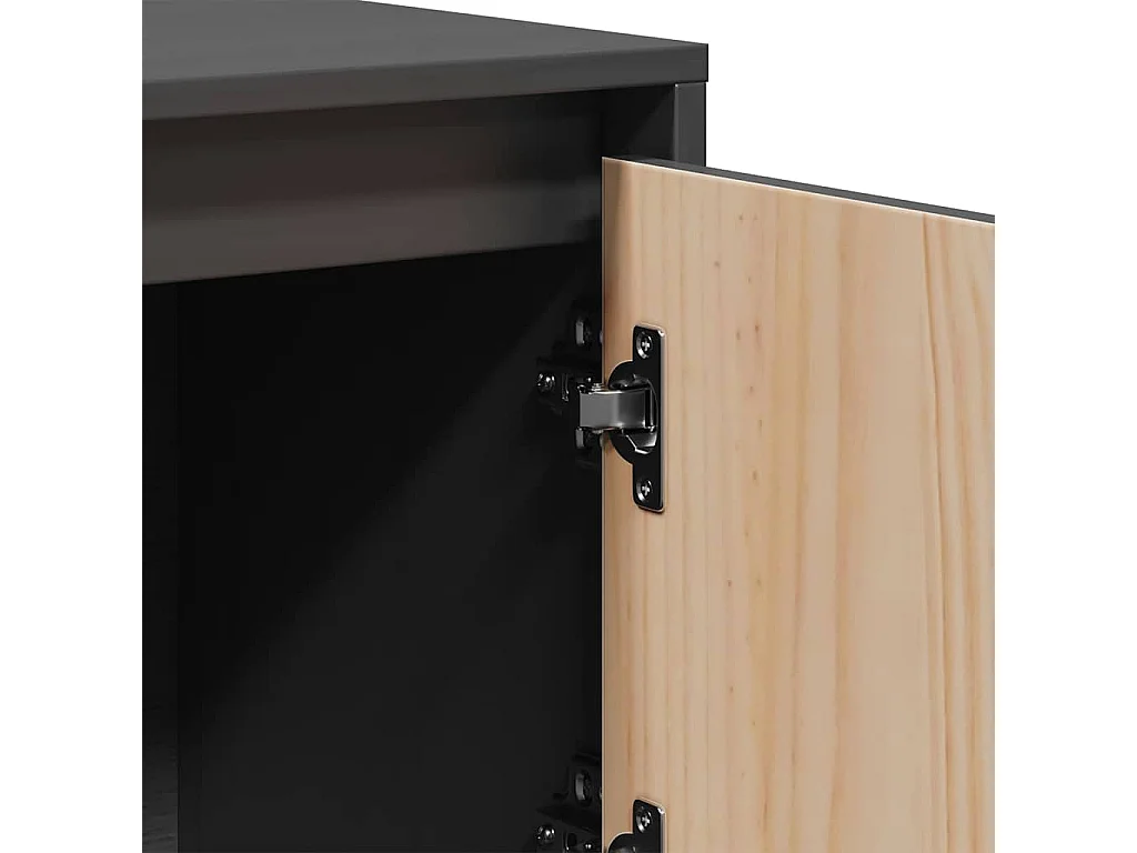 Hoge kast 110,5x35x117 cm massief grenenhout grijs