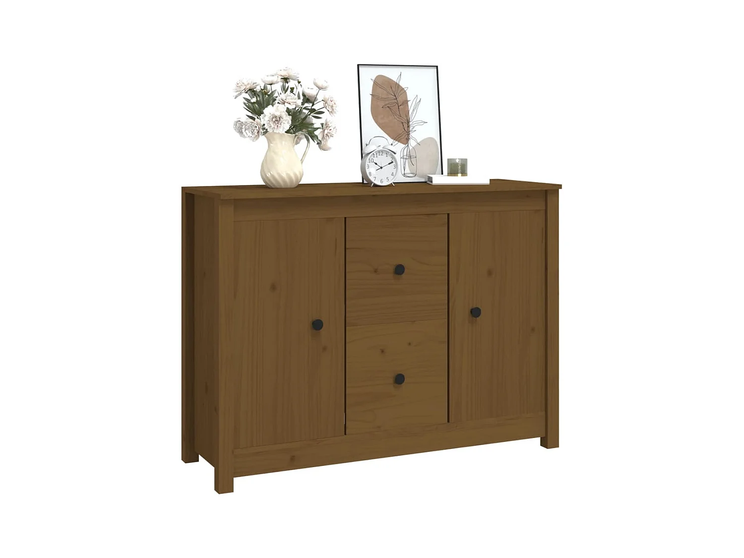 Credenza ambra 100x35x74 cm in Legno Massello di Pino