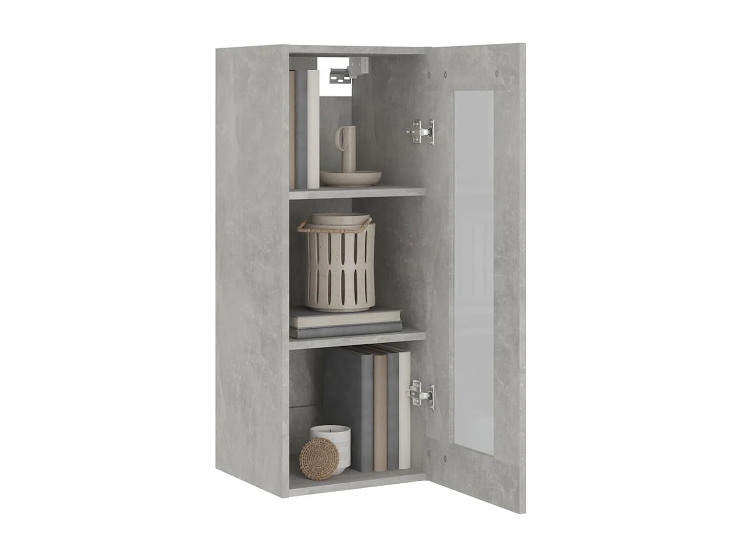 Armoire murale suspendue Gris béton 34,5x34x90 cm