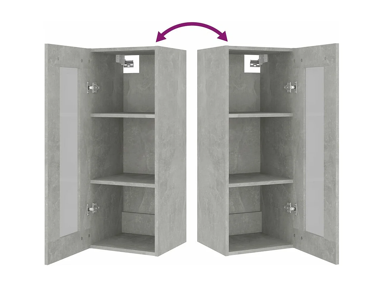 Armoire murale suspendue Gris béton 34,5x34x90 cm