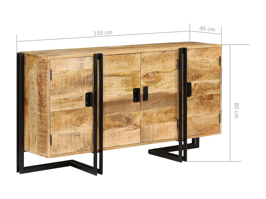 Buffet Bois de manguier massif 150x40x80 cm