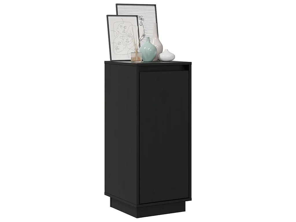 Sideboards 2 Stk. Schwarz 31,5x34x75 cm Massivholz Kiefer
