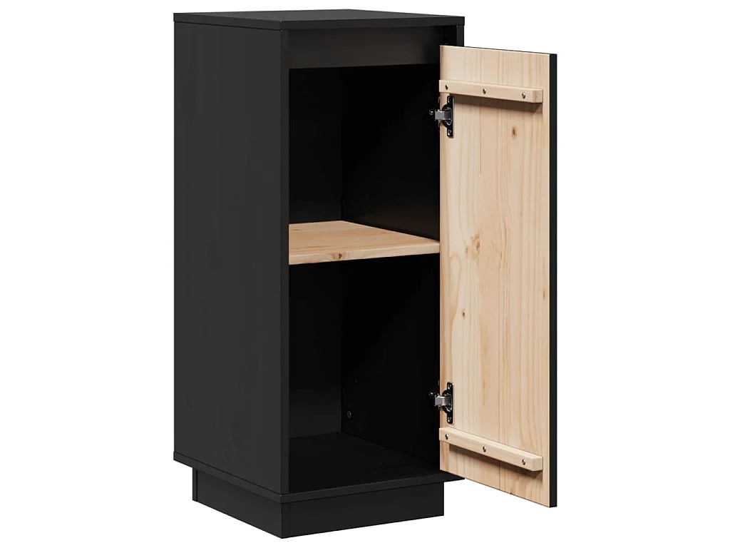Sideboards 2 Stk. Schwarz 31,5x34x75 cm Massivholz Kiefer